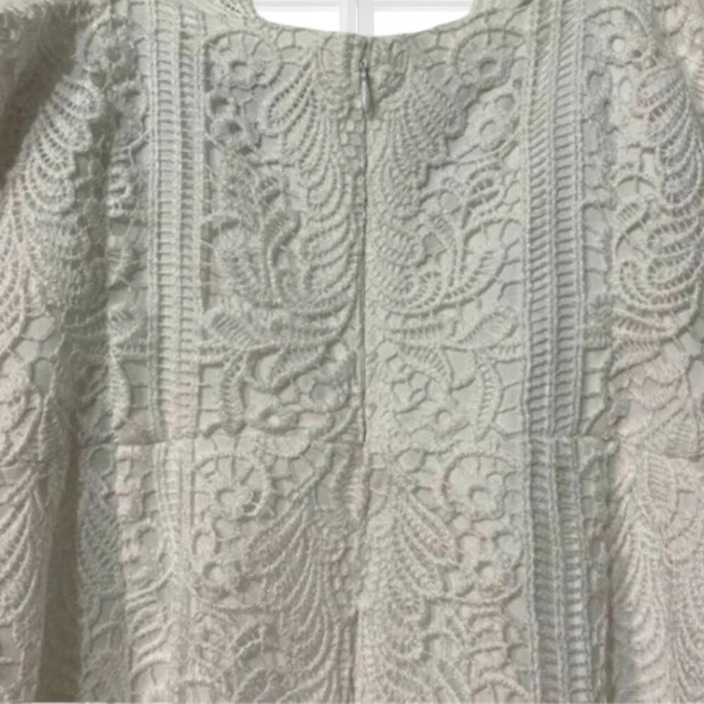 NWT Guess Lace Sweetheart Fit & Flare Dress Size 12 Crochet Mermaid Slip White - Picture 4 of 14